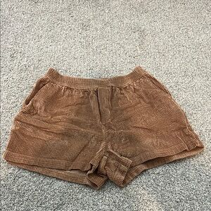 Aerie High Waist Brown Corduroy Shorts